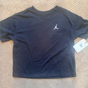 Girls Black Crop Nike Jordan Tee